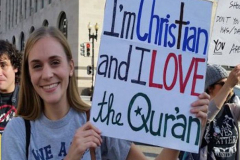 США, Демонстрация  в поддержку местных мусульман.